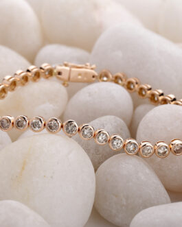 18 kt Rose Gold Bracelet with White Diamond