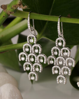 18 kt White Gold Earring with White Diamonds