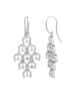 18 kt White Gold Earring with White Diamonds