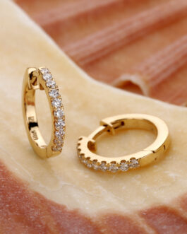 18 kt Yellow Gold Earring with White Diamonds