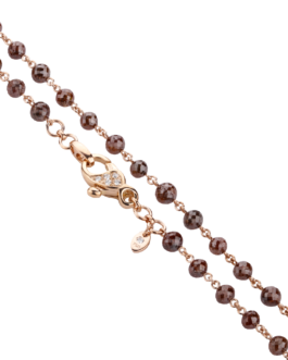 18 kt Rose Gold Chain with Red Football cut Diamonds