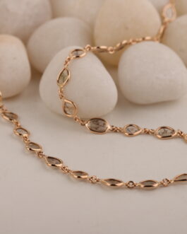 18 kt Rose Gold Necklace with Diamond Slices