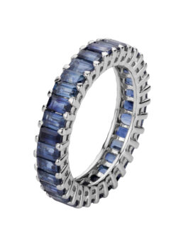 18 kt White Gold Ring with Blue Sapphire