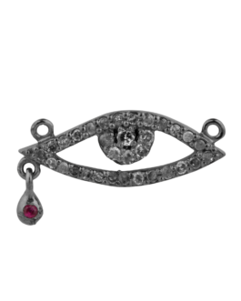 925 Sterling Silver Pendant with Diamond & Ruby